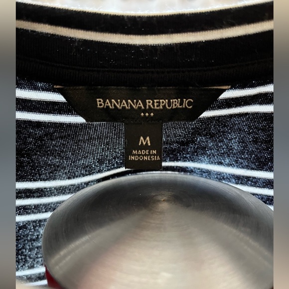 Banana Republic comfy, stretchy black & white casual midi dress - Picture 7 of 14